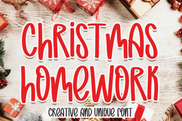 Christmas Homework Font for Editorial Design
