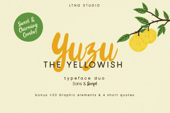 Yuzu the Yellowish Duo: A Sweet Script Font for Creative Projects
